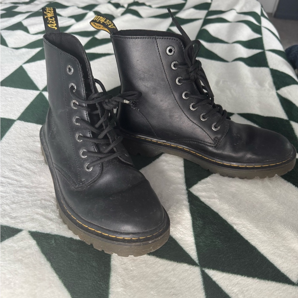 Dr. Martens Black Leather Combat Boots